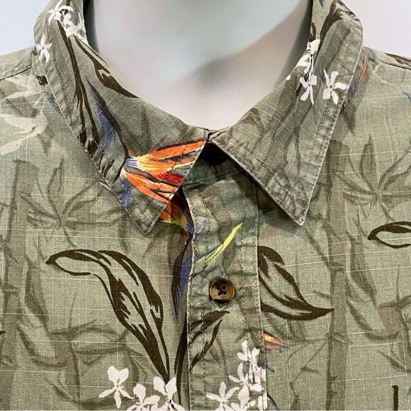Croft & Barrow Green and Orange Casual Button Down Tropical Shirt, Size XL - Picture 6 of 8
